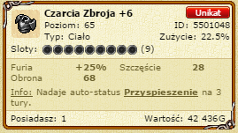 Nazwa:  czarcia zbroja +6.PNG
Wyświetleń: 894
Rozmiar:  35.3 KB